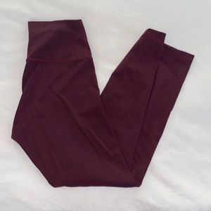 Lululemon Size 6 Wunder Train Leggings in colour Red Merlot